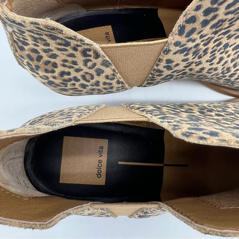Dolce Vita Samy Leather Leopard Print Pointy Toe Bootie 7.5M - Picture 9 of 13